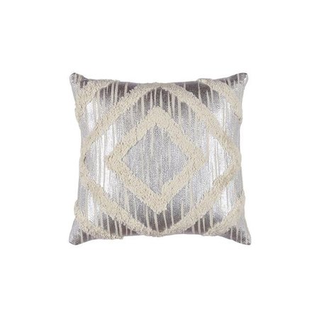 PASARGAD HOME Pasargad Home PCH-132-1 17.75 x 17.75 in. Grand Canyon Metallic Foil Print Pillow - Silver PCH-132-1